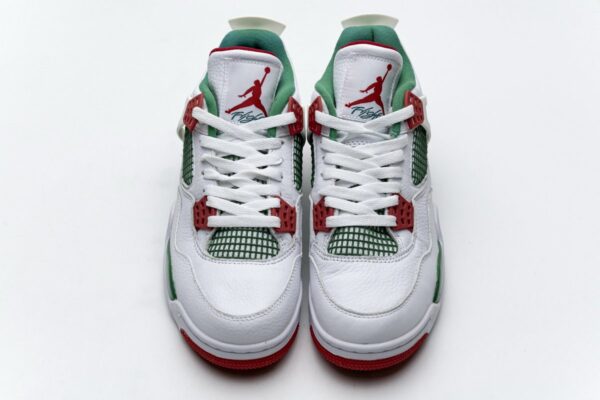 AQ3816-063 Air Jordan 4 Retro White Green Red - Image 4