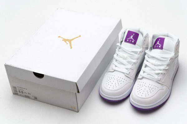 555112-100 Air Jordan 1 Mid SE White Fuchsia Blast - Image 3