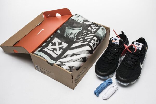 2018 1.0 AA3831-002 Off White x Nike Air VaporMax 2018 'Black White' - Image 3