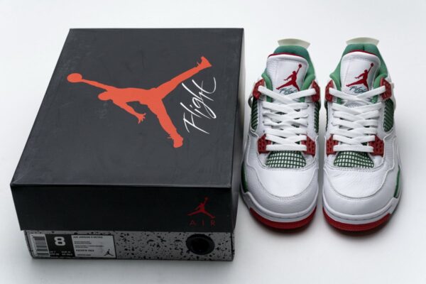 AQ3816-063 Air Jordan 4 Retro White Green Red - Image 3