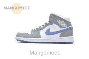BQ6472-105 Air Jordan 1 Mid Wolf Grey Aluminum